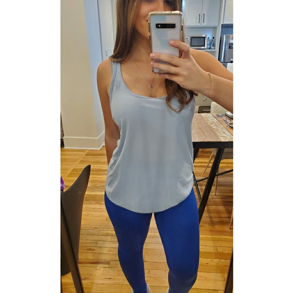 LULULEMON BABY BLUE MEDIUM RUFFLE TANK TOP